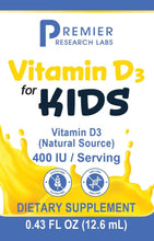 Load image into Gallery viewer, Vitamin D3 for Kids, Premier Research Labs
