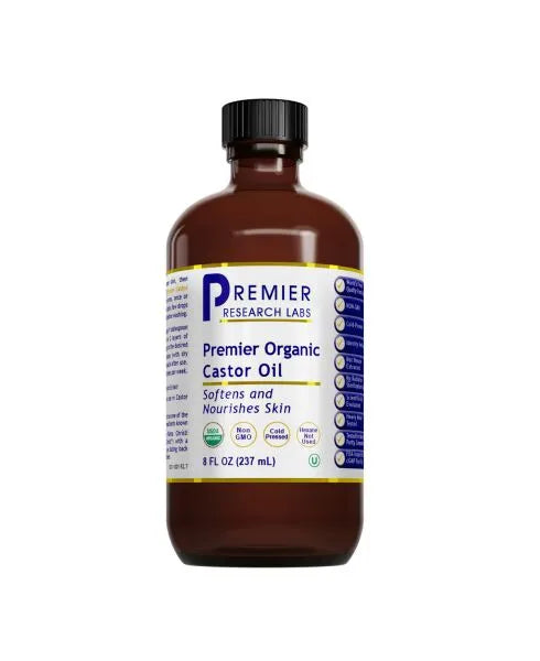 Castor Oil, Organic, 8 oz, Premier Research Labs