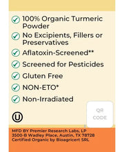 Load image into Gallery viewer, Organic Turmeric Powder, 1.3 oz, Premier Research Labs
