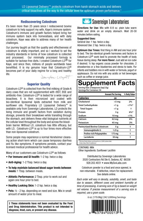 Colostrum LD, Sovereign Laboratories