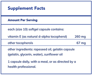 Vitamin E, (with mixed tocopherols), Pure Encapsulations